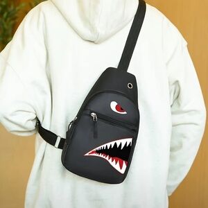 Urban Shark Sling: Edgy & Functional Crossbody Bag with Fierce Design